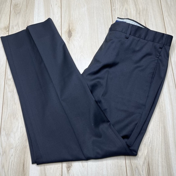 INCOTEX  SUPER 100'S Charcoal Gray High Comfort Wool Dress Pants Mens 38X30 - Picture 1 of 15